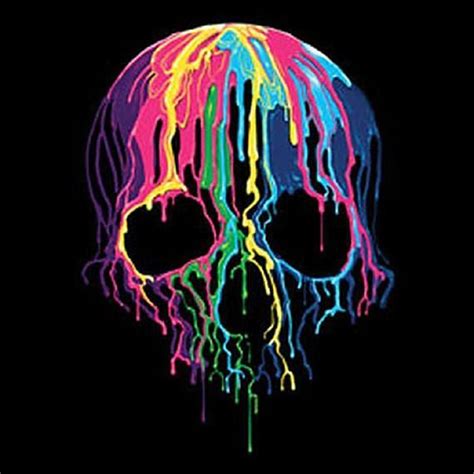 Melting Skull Tank Top Blacklight Neon Choose Size And Color Skull