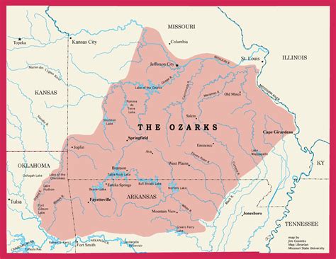 Map Of The Ozark Mountain Range World Map