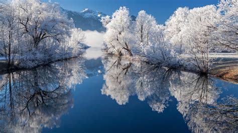 448064 Mountains Trees Loisach River Bavaria Reflection River