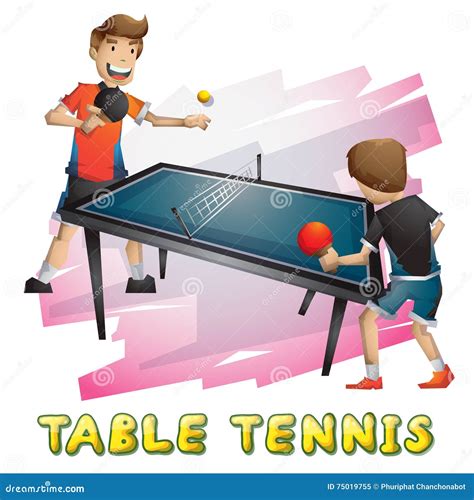 Cartoon Vector Table Tennis Sport With Separated Layers For Game And