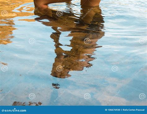 Reflection Of A Person S Body In The Water Stock Photo Image Of