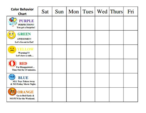 Free Printable Behavior Charts For 6 Year Olds