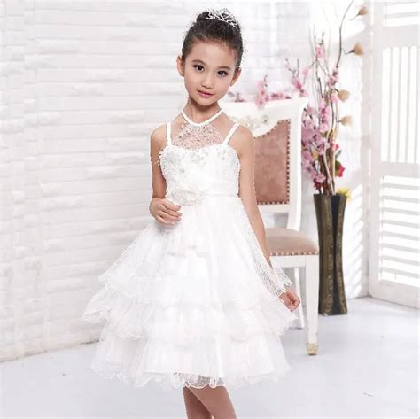 Ball Gown Wedding Dresses Lace White Fancy Girls Dresses For 10 Year