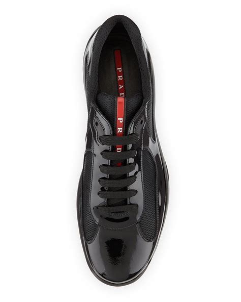 Lyst Prada Punta Ala Patent Leather Sneaker In Black For Men