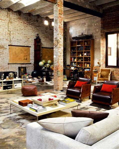 Modern Loft With Industrial Bricks Element For Apartment