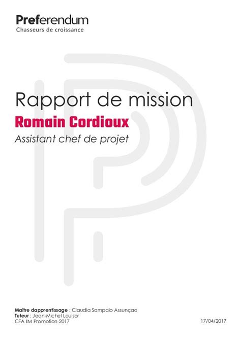 Rapport De Missiona52017cordiouxromain