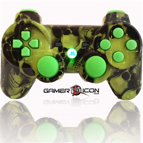 Ps3 Modded Controller All Green Skull Your Leader