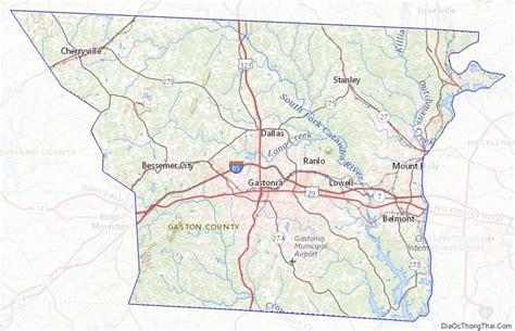 Map Of Gaston County North Carolina