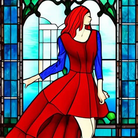 A Beautiful Girl Red Hair Blue Dress Detailed Stable Diffusion OpenArt
