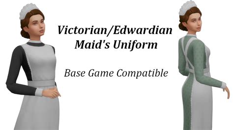 Late Victorian Edwardian Maids Uniform Maxis Match Cc Sims 4