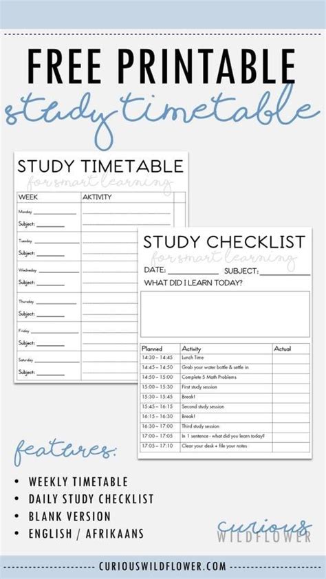 11 Free Study Plan Templates To Edit Download And Print
