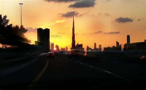 Burj Khalfia Sunset Dubai Dubai City Sunset