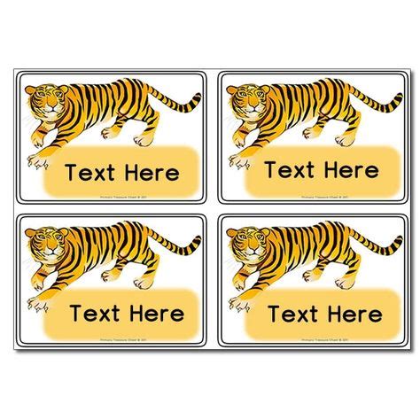 Tiger Themed Registration Name Cards Name Cards Classroom Signs