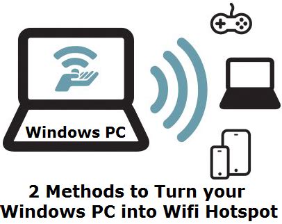 How To Turn Your Windows Pc Into Wifi Hotspot Pc Tricks
