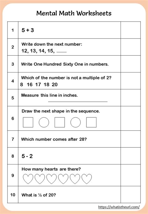 The initial focus is on numbers and counting followed by arithmetic and concepts related to fractions, time, money, measurement and geometry. mental-maths-for-grade-1 - Your Home Teacher