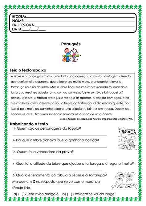 👍língua Portuguesa 2º Ano Atividade De Língua Portuguesa Para