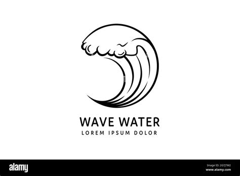 Silhouette Water Wave Symbol Logo Design Isolated On White Background