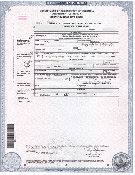 Dc Birth Certificates For Foreign Use