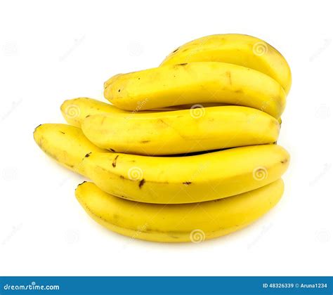 Group Of Fresh Australian Bananas Isolated On White Background Stock