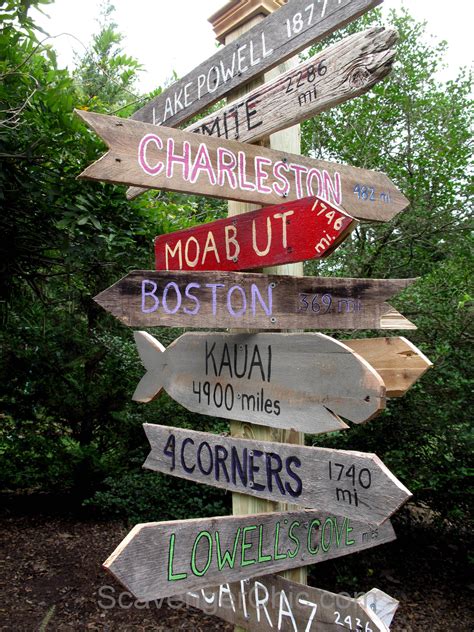 Cute Diy Directions Signpost Made From Pallet Wood A Fun Idea To