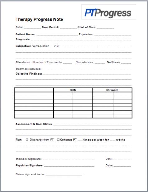 Free How To Write A Progress Note Physical Therapy Soap Note Template