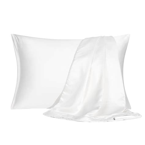 Maynos Satin Single Pillowcase King Satin Pillowcase With Zipper White 2029