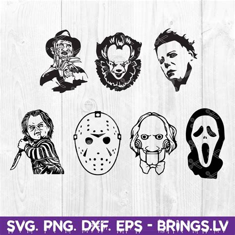 Horror Movie Killers SVG Bundle DXF PNG EPS Cut Files Halloween SVG