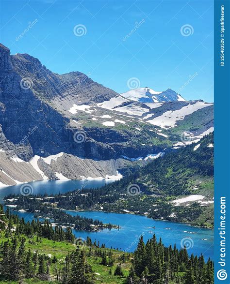 Hidden Lake Overlook Glacier National Park Stock Image Image Of