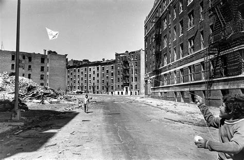Flying A Kite In The South Bronx Section Of New York City In June Of