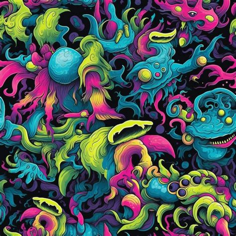 Premium Ai Image A Colorful Illustration Of A Psychedelic Creature
