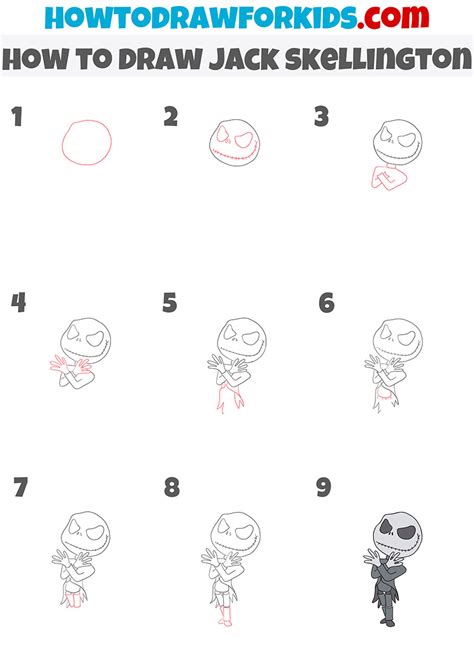 How To Draw Jack Skellington Easy Drawing Tutorial For Kids