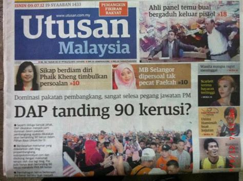 Utusan malaysia menerbitkan berita dari dalam dan luar negara, terkini, sukan, politik, nasional, gaya hidup, agama, hiburan, koleksi gambar dan video viral. Apa masalahnya kalau Utusan kata DAP nak bertanding berapa ...
