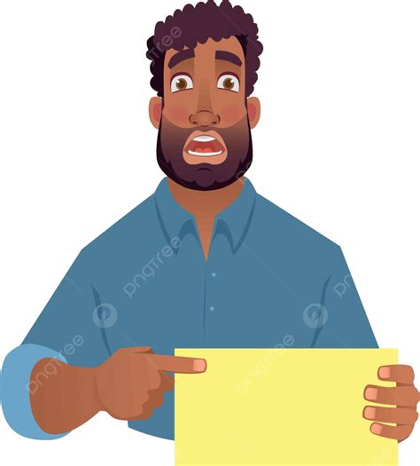 African Man Holding Blank Card African Hipster Afro Vector African