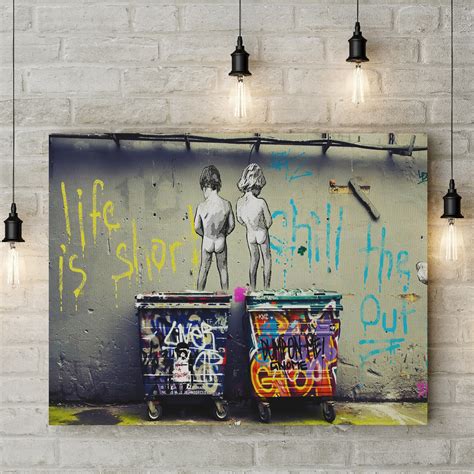 Banksy Life Is Short Wall Art Canvas Modern Artwork Picture Etsy