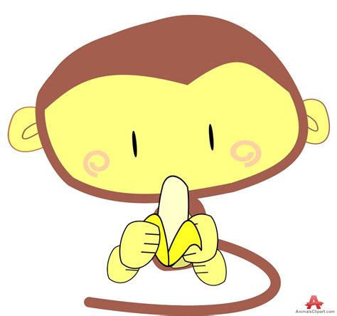Cartoon Monkey Eating A Banana Clipart Best