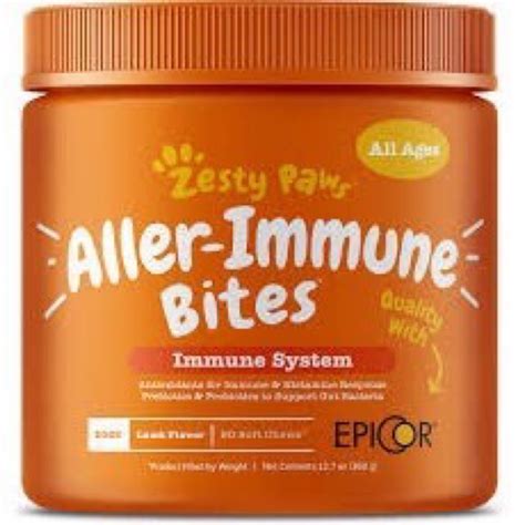 Zesty Paws Aller Immune Bites For Dogs Lamb Flavor 90 Soft Chews