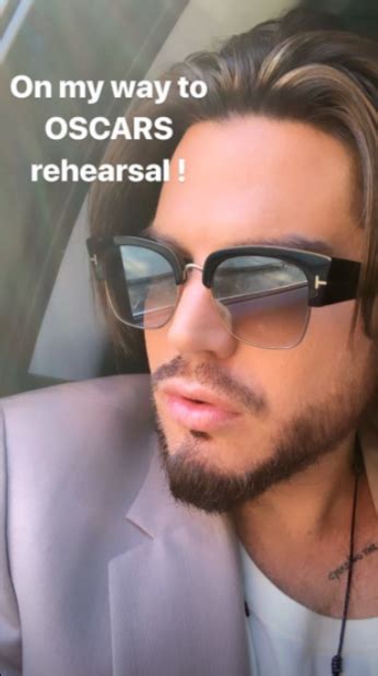 Adam Lamberts Instagram Story Photo On My Way To Oscars Rehearsal