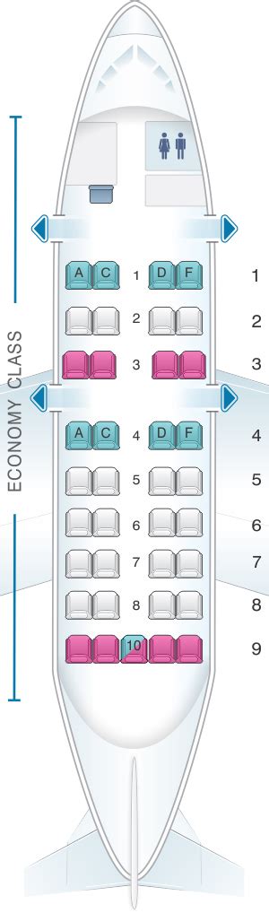 Seat Map Air Canada Bombardier Dash 8 100 Seatmaestro
