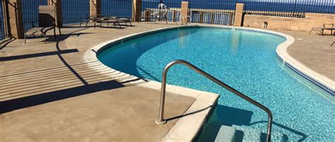 We specialize in outdoor projects with almost every style and material available. New Pool Deck At Stunning Beachside San Diego Condos
