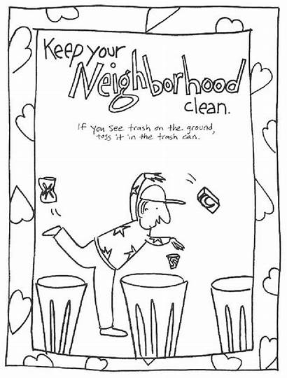 Clean Coloring Keep Neighborhood Environment Pages Printable