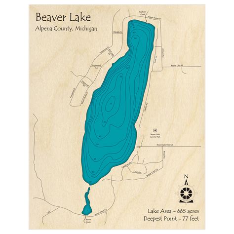 Beaver Lake 3d Custom Wood Map Lake Art Llc