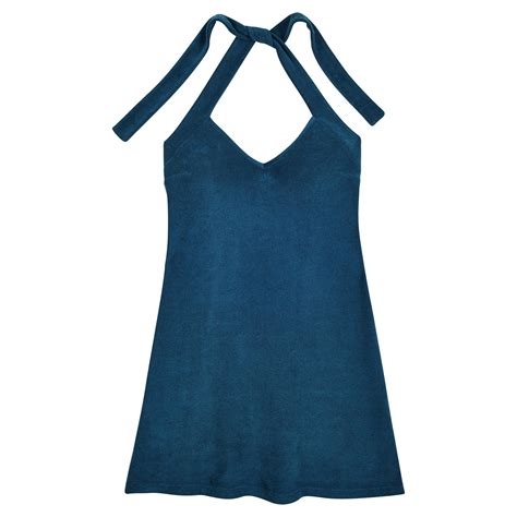 Vilebrequin Women Short Halter Terry Cloth Dress Solid In Blue Lyst