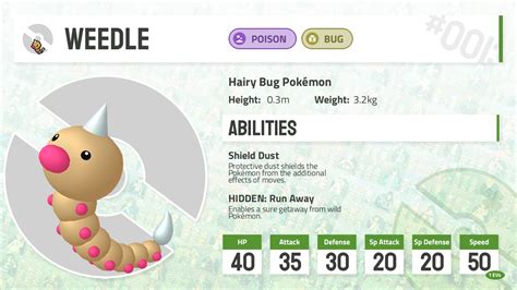 0013 Weedle Pokecharms Pokédex