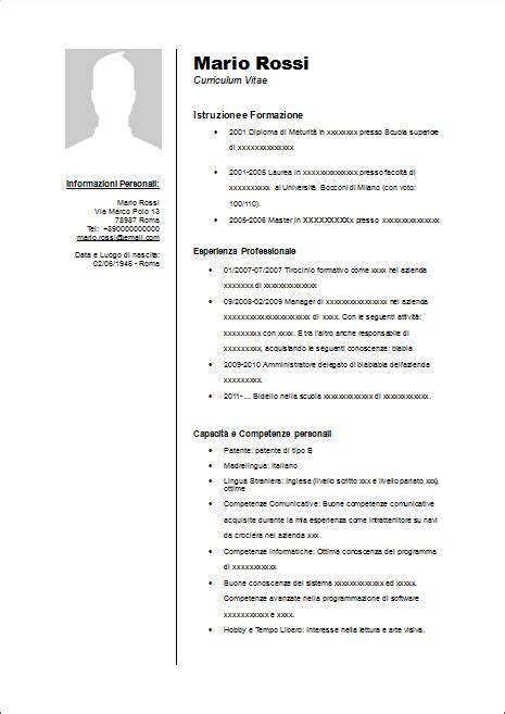 Give your cv format a professional look in my free online cv builder. Curriculum Vitae Formato Europeo | Formato de curriculum vitae, Curriculum vitae, Modelos de ...
