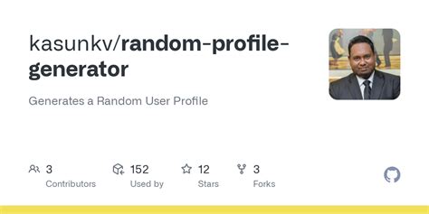 Github Kasunkvrandom Profile Generator Generates A Random User Profile