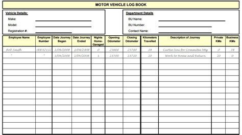 5 Vehicle Log Book Templates Free Sample Templates