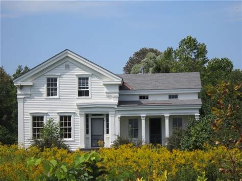 White Farm House Greek Revival Mid 1800s One And A Half Story Farm