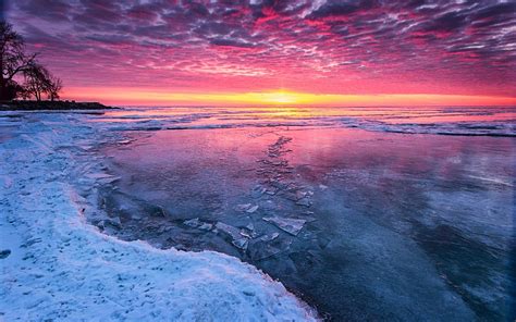 Lovely Winter Sunset Wallpapers Wallpaper Cave