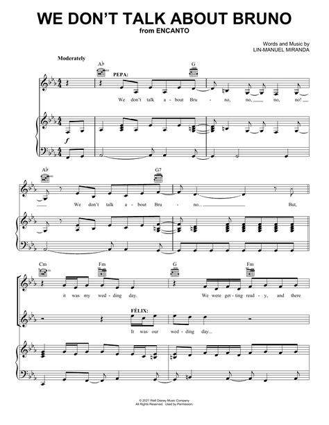 Lin Manuel Miranda We Don T Talk About Bruno From Encanto Sheet Music Download Easy Piano