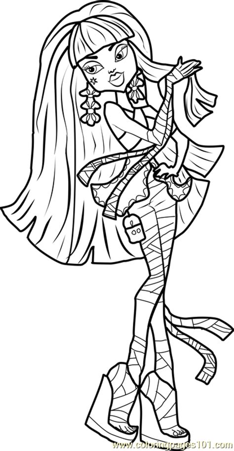 cleo de nile coloring page  monster high coloring pages coloringpagescom